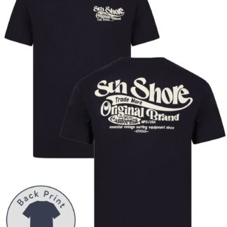 T-Shirts Benteke Back Print Vintage Retro Graphic Motif Cotton Jersey T-Shirt in Sky Captain Navy - South Shore / S - Tokyo Laundry