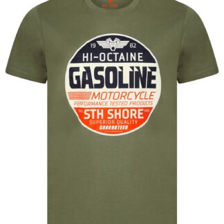 T-Shirts Burrows Vintage Retro Graphic Print Motif Cotton Jersey T-Shirt in Mulled Basil - South Shore / S - Tokyo Laundry