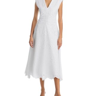 Veronica Beard Aven Eyelet Midi Dress