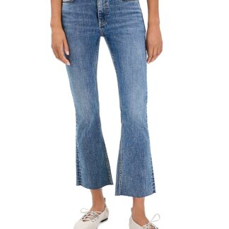 rag & bone Flexi Peyton High Rise Ankle Bootcut Jeans in Washed Stone Black