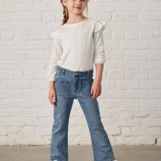 7/8 Flared Jeans for Girls stone