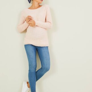 7/8 Maternity Slim Fit Jeans with Tears light denim blue