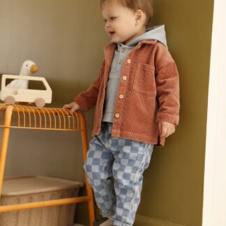 Baby jeans with a checks print stone