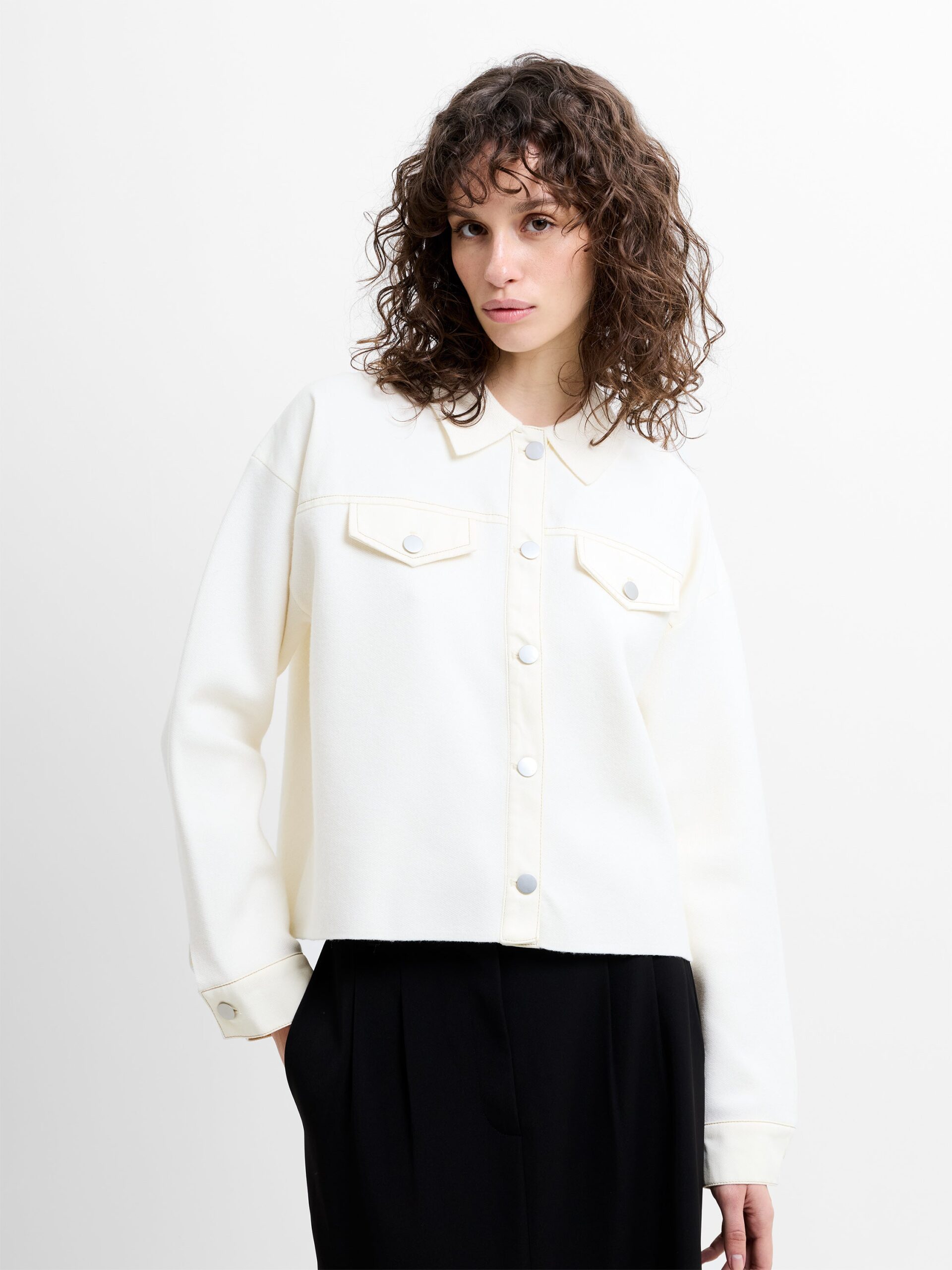 Cersei Knit Denim Mix Jacket Porcelain Cream