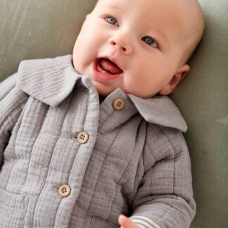 Cotton Gauze Jacket for Babies denim blue