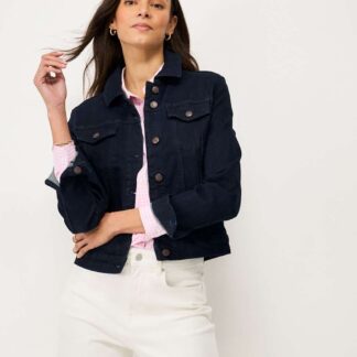 Crew Clothing Cotton Rich Denim Western Jacket Dark Blue