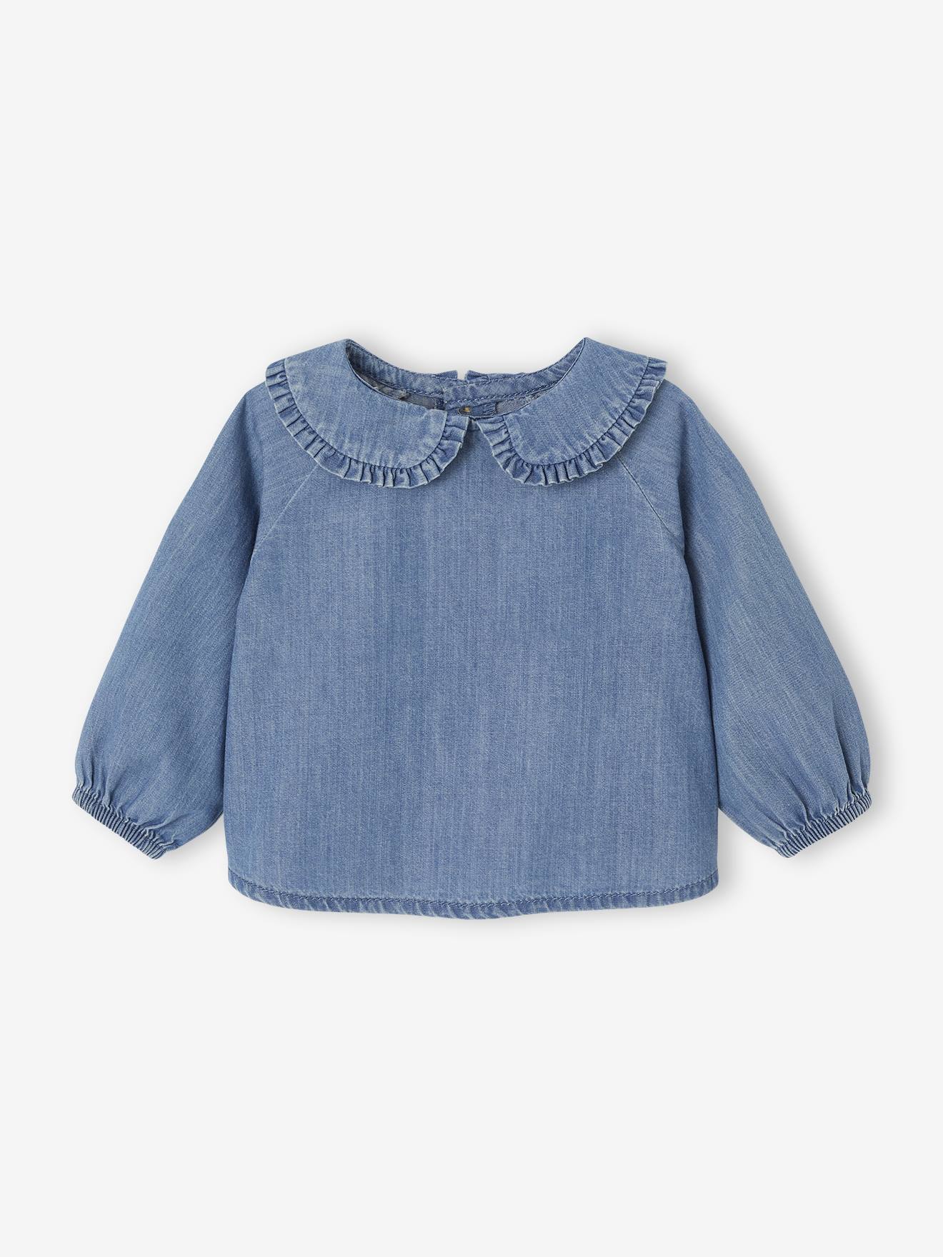 Denim Blouse for Newborns stone