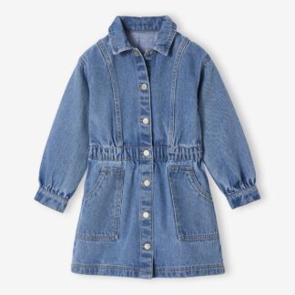 Denim Dress for Girls medium blue