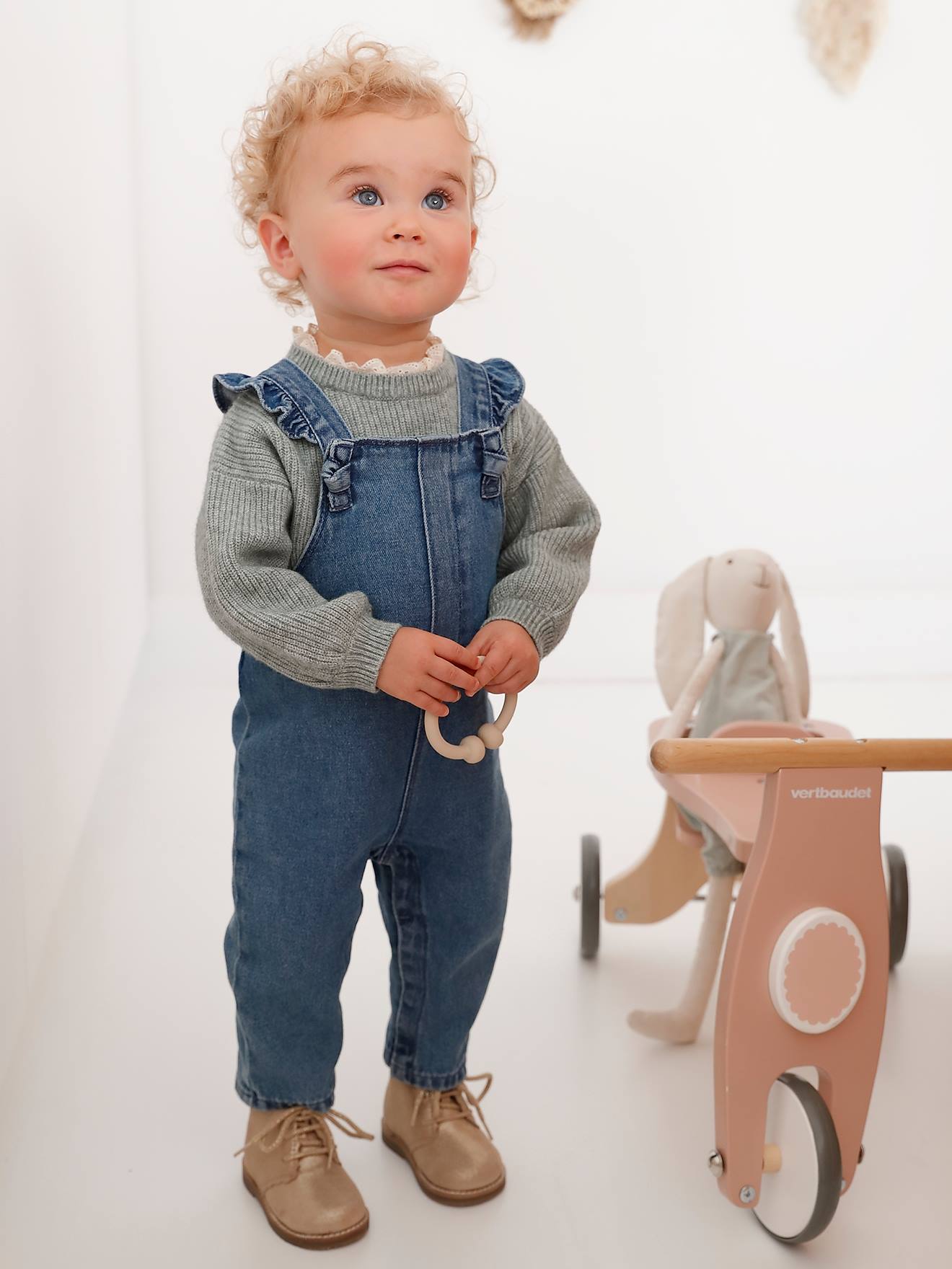 Denim Dungarees for Babies stone