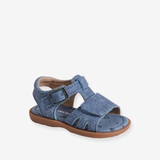 Denim-Effect Sandals with Hook-&-Loop Straps for Babies denim blue