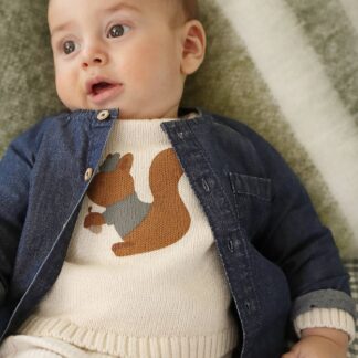 Denim Shirt for Newborns stone