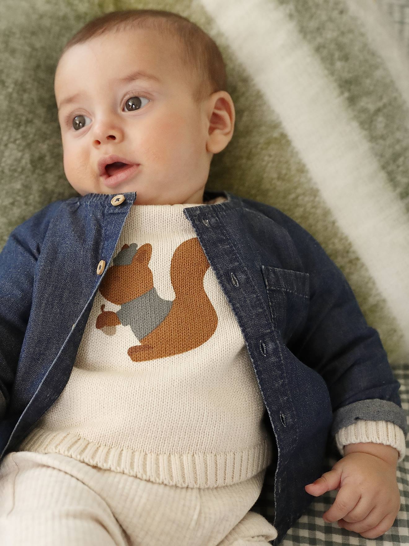 Denim Shirt for Newborns stone