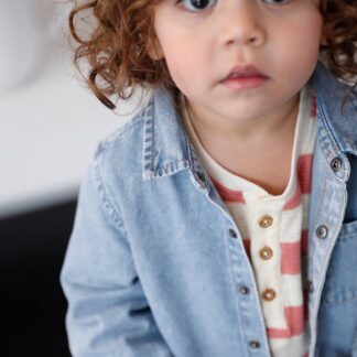 Denim Shirt with Press Studs for Babies double stone