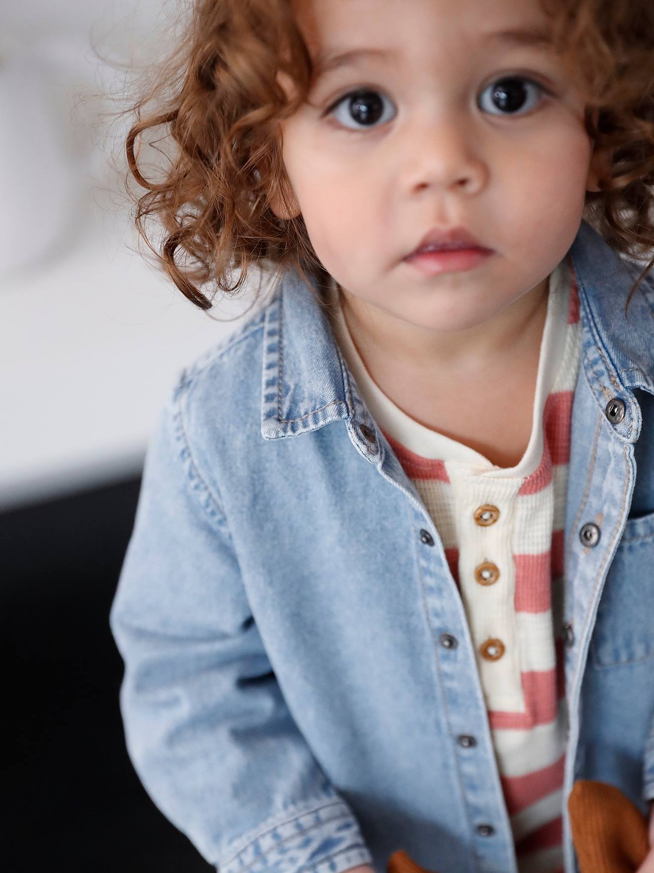 Denim Shirt with Press Studs for Babies double stone