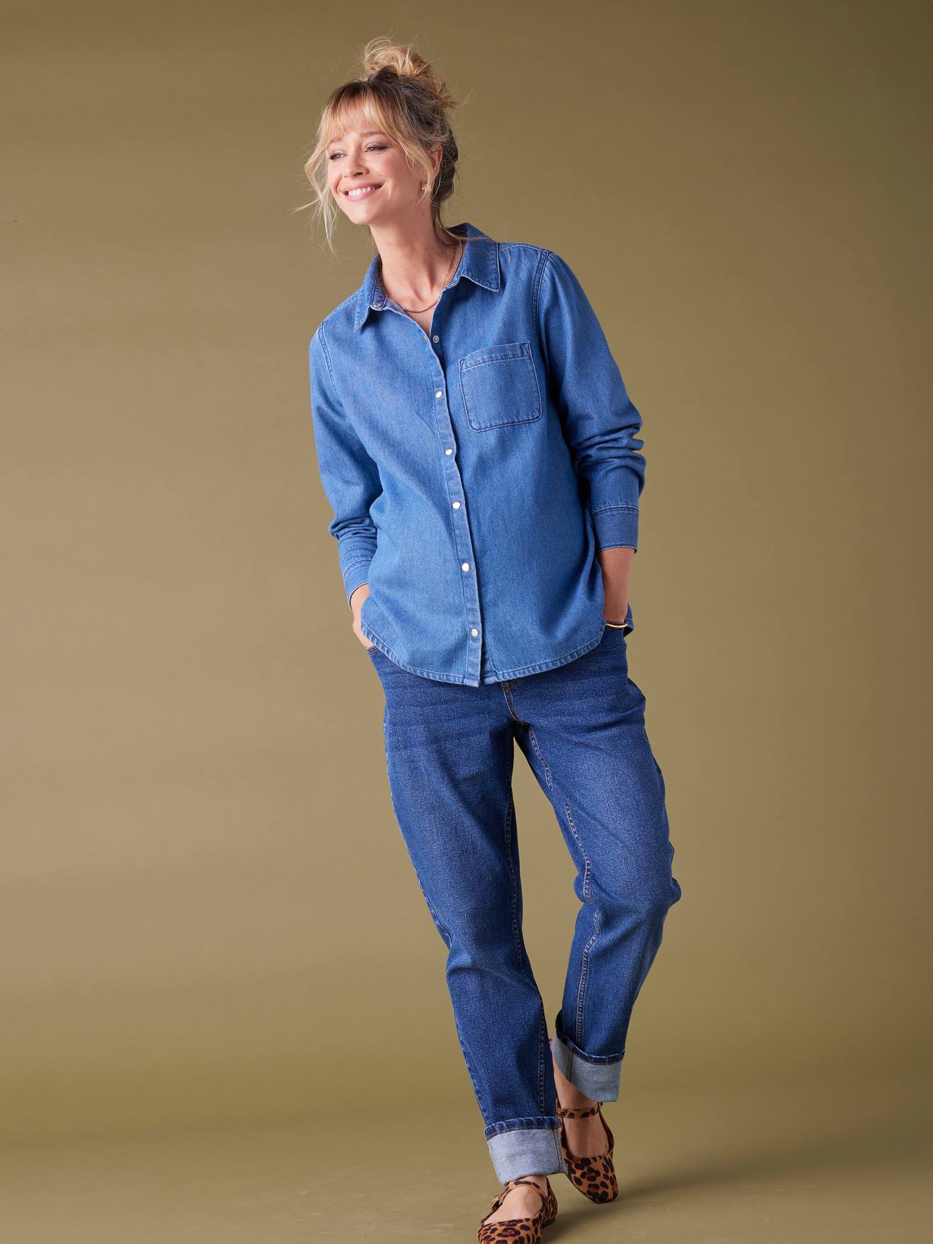 Denim Skirt for Maternity, by ENVIE DE FRAISE brut denim