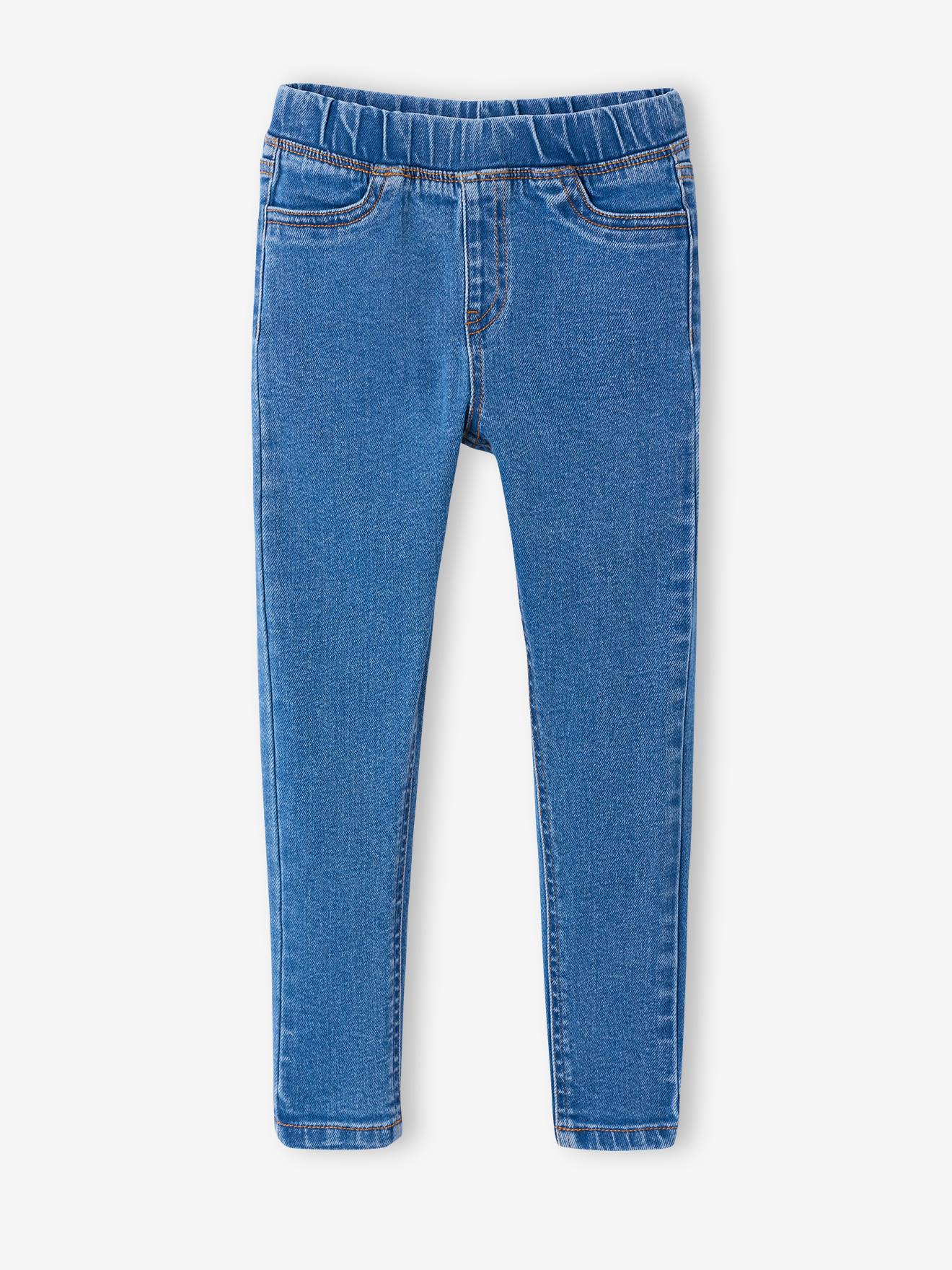 Denim Treggings for Girls medium blue