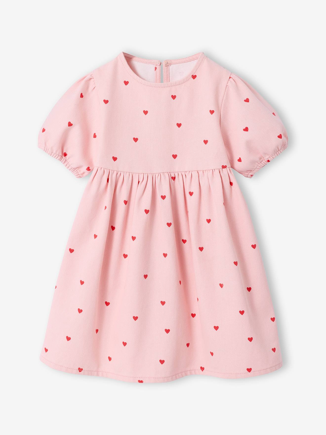 Dress in Lightweight Denim, for Girls rose