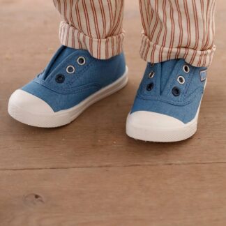 Elasticated Canvas Trainers for Babies denim blue