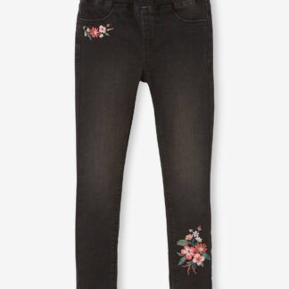 Embroidered Waterless Treggings, MorphologiK Narrow Hip, for Girls black dark solid with design