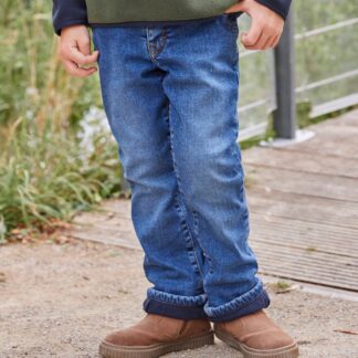 Fleece-Lined Denim Jeans for Boys stone