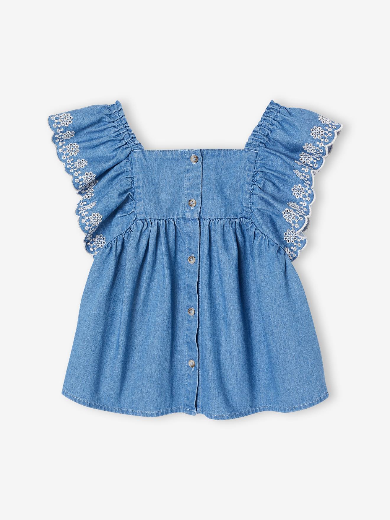 Girl's denim blouse stone