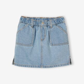 Girls' denim skirt light blue