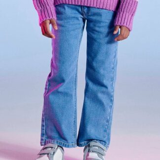 Girls' flared jeans medium blue