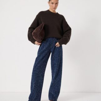 HUSH Textured Mid Rise Straight Leg Jeans Blue Denim
