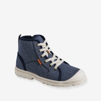 High Top Fabric Trainers with Lug Soles, for Children denim blue