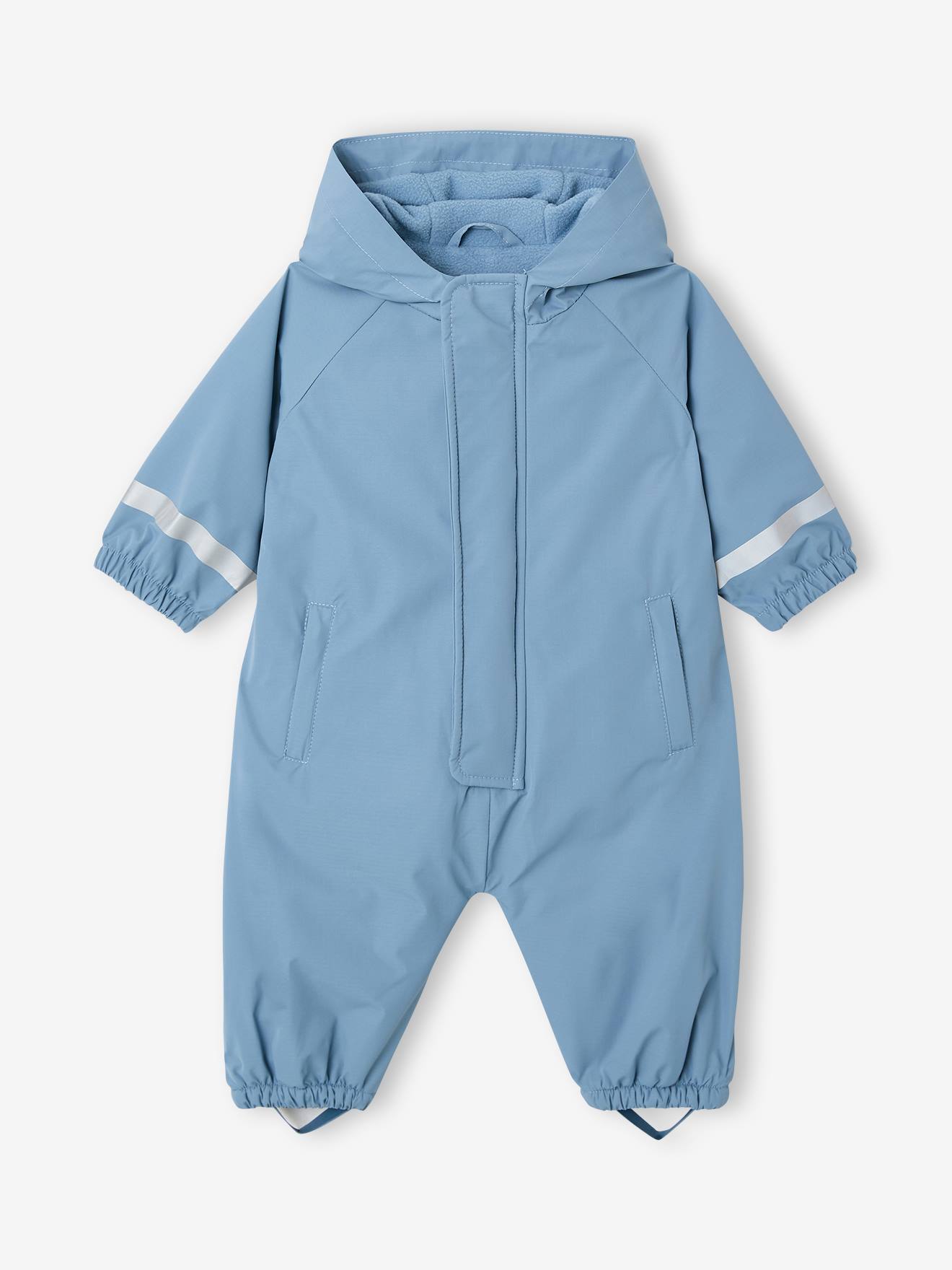 Hooded rain jumpsuit denim blue
