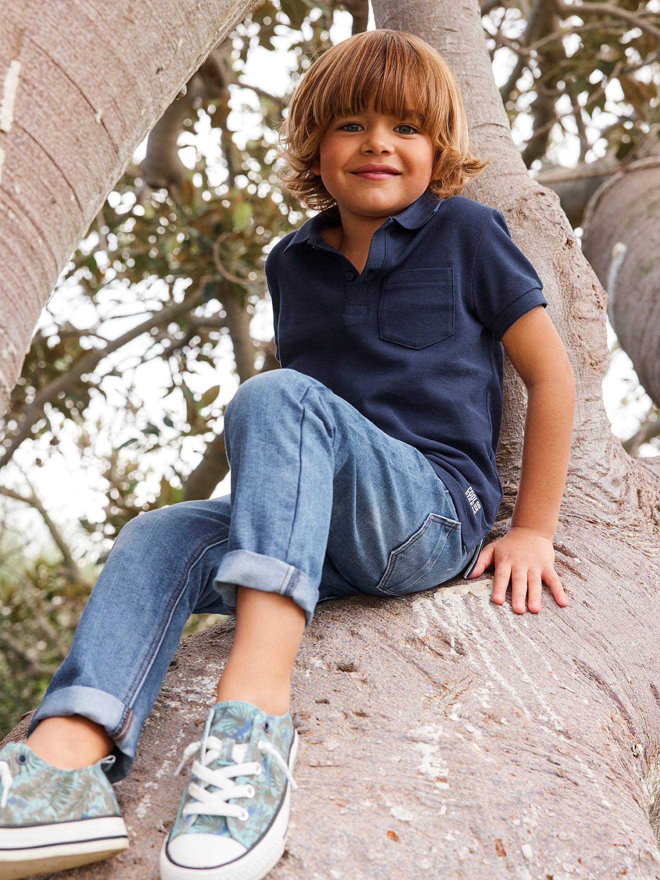 Indestructible Straight Leg Jeans for Boys blue dark wasched