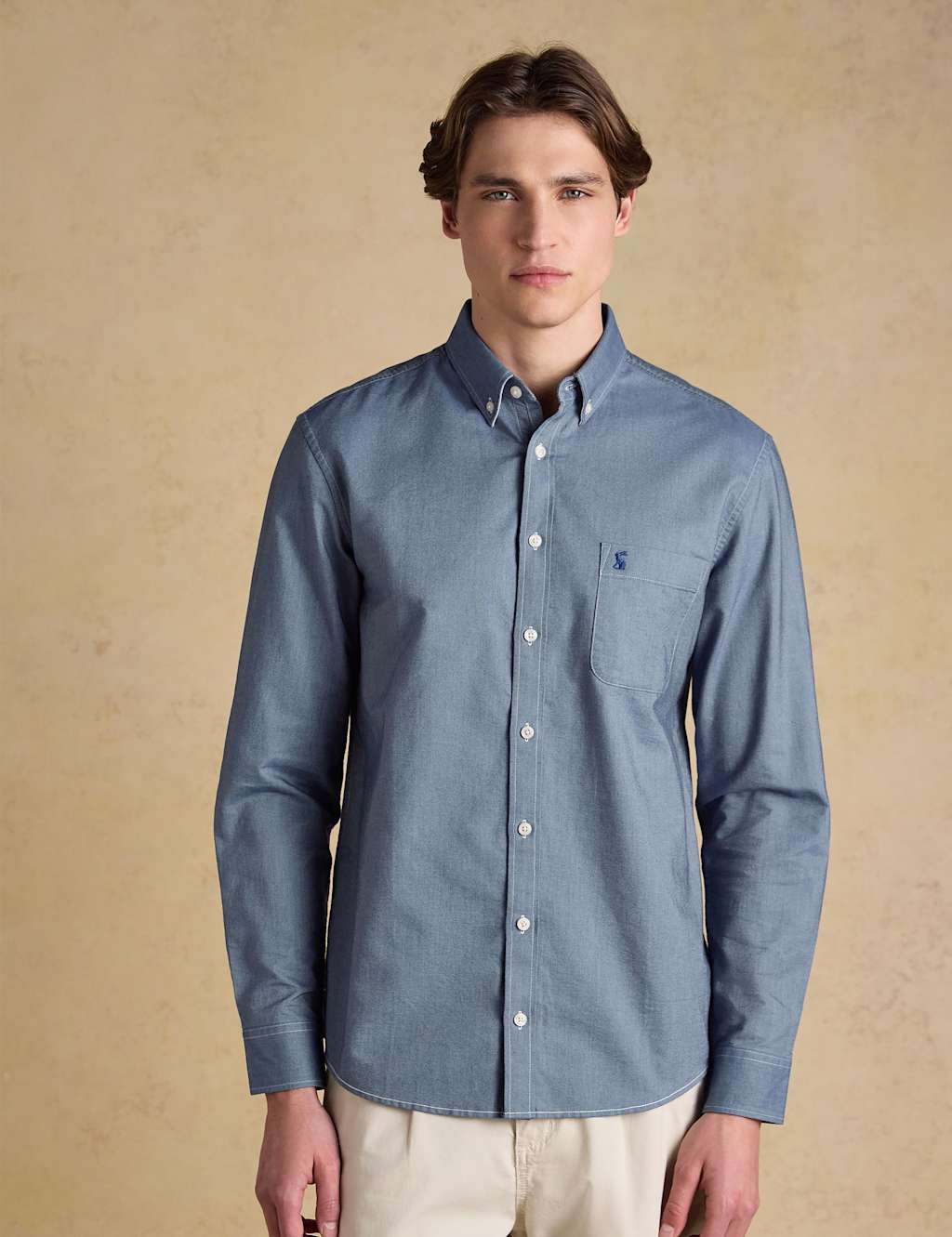 Joules Regular Fit Pure Cotton Oxford Shirt Blue Denim