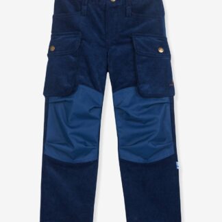 KOSKI velvet trouser for children with reinforcements by FINKID denim blue