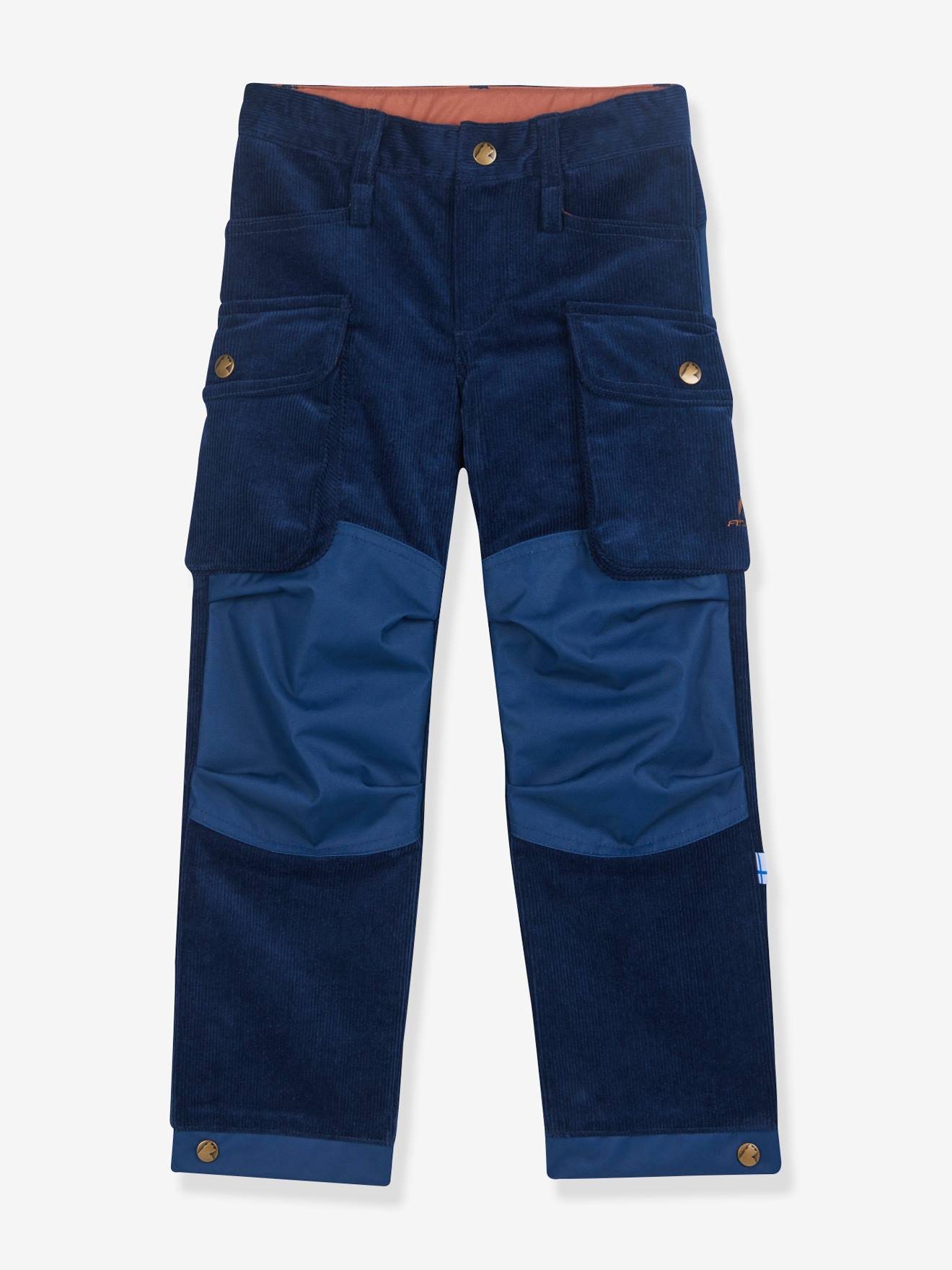 KOSKI velvet trouser for children with reinforcements by FINKID denim blue