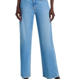 L'Agence Alicent High Rise Sneaker Wide Leg Jeans in Caster