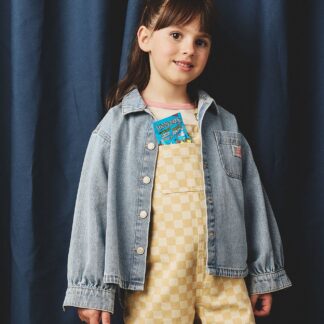 Loose Fit Denim Shirt for Girls light blue