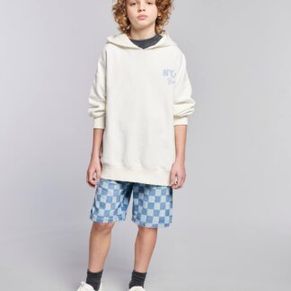 Loose-Fit Gingham Bermuda Shorts, JONEN bleached denim