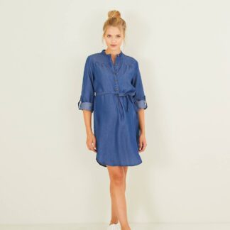Maternity Dress in Lightweight Denim denim blue