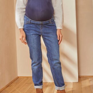 Maternity Jeans with Seamless Belly-Wrap denim blue