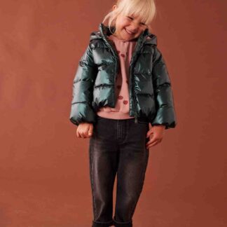 Mom Fit Jeans with Heart-Shaped Pockets on the Back, for Girls denim grey