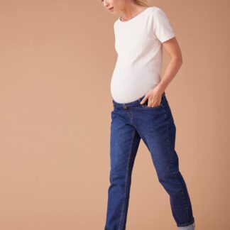 Mom Jeans with Removable Belly Band for Maternity, ENVIE DE FRAISE deep blue