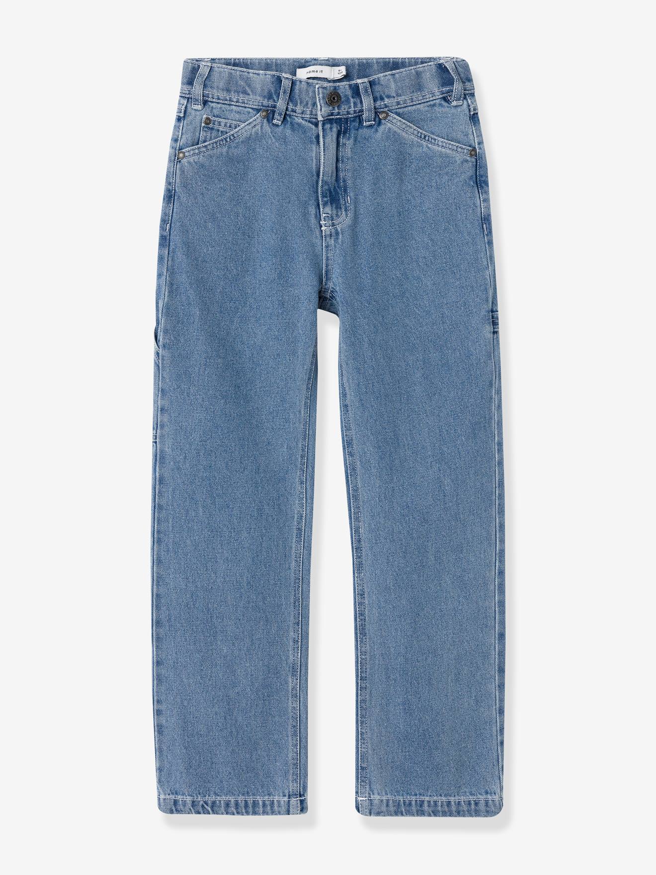 NAME IT boy's worker style straight leg jeans denim blue