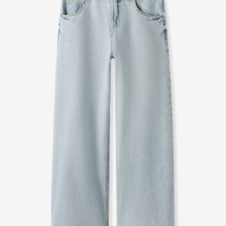 NAME IT girls' wide skater jeans in recycled cotton bleached denim