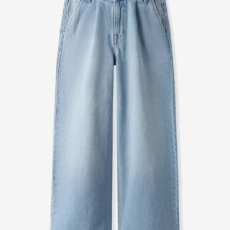 NAME IT high-waisted pleated jeans for girls bleached denim