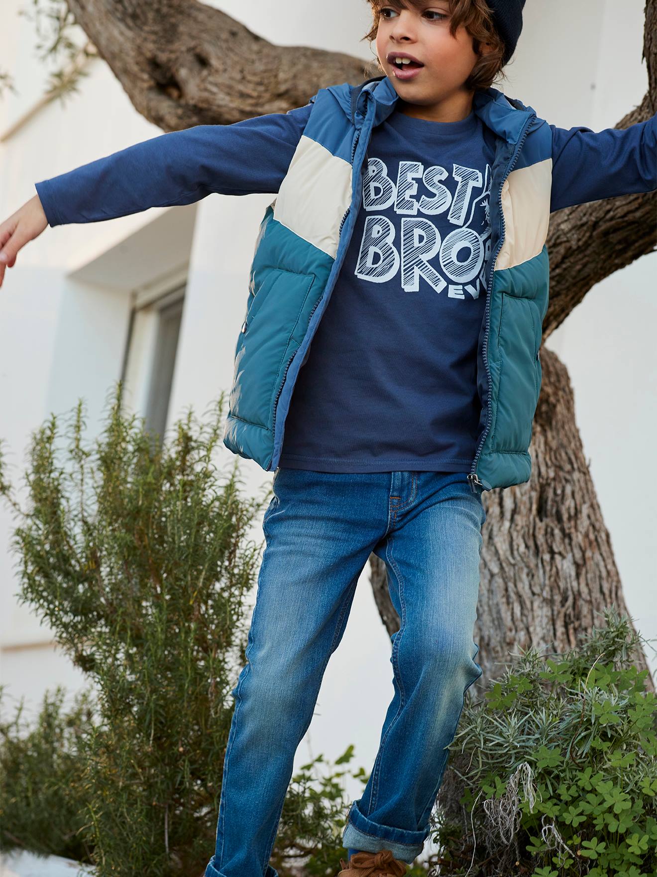 NARROW Hip, MorphologiK Straight Leg Waterless Jeans, for Boys denim blue