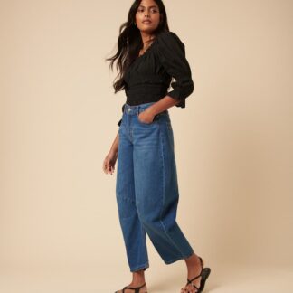 Nobody's Child Mid Rise Horseshoe Fit Jeans Blue Denim