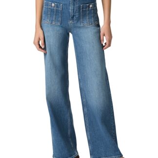 Paige Anessa Seamed High Rise Wide Leg Jeans in Paley