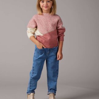 Paperbag Jeans, Heart-Shaped Pockets, for Girls medium blue