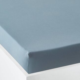 Plain Fitted Sheet for Children denim blue