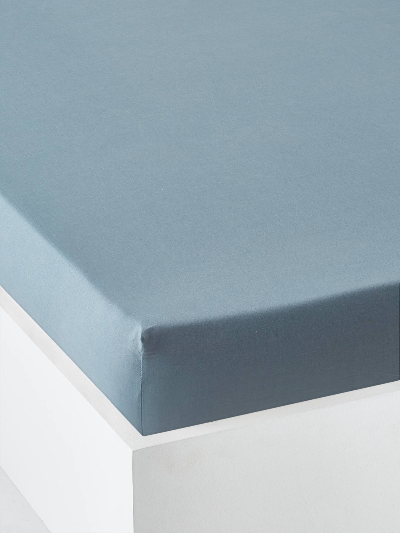 Plain Fitted Sheet for Children denim blue